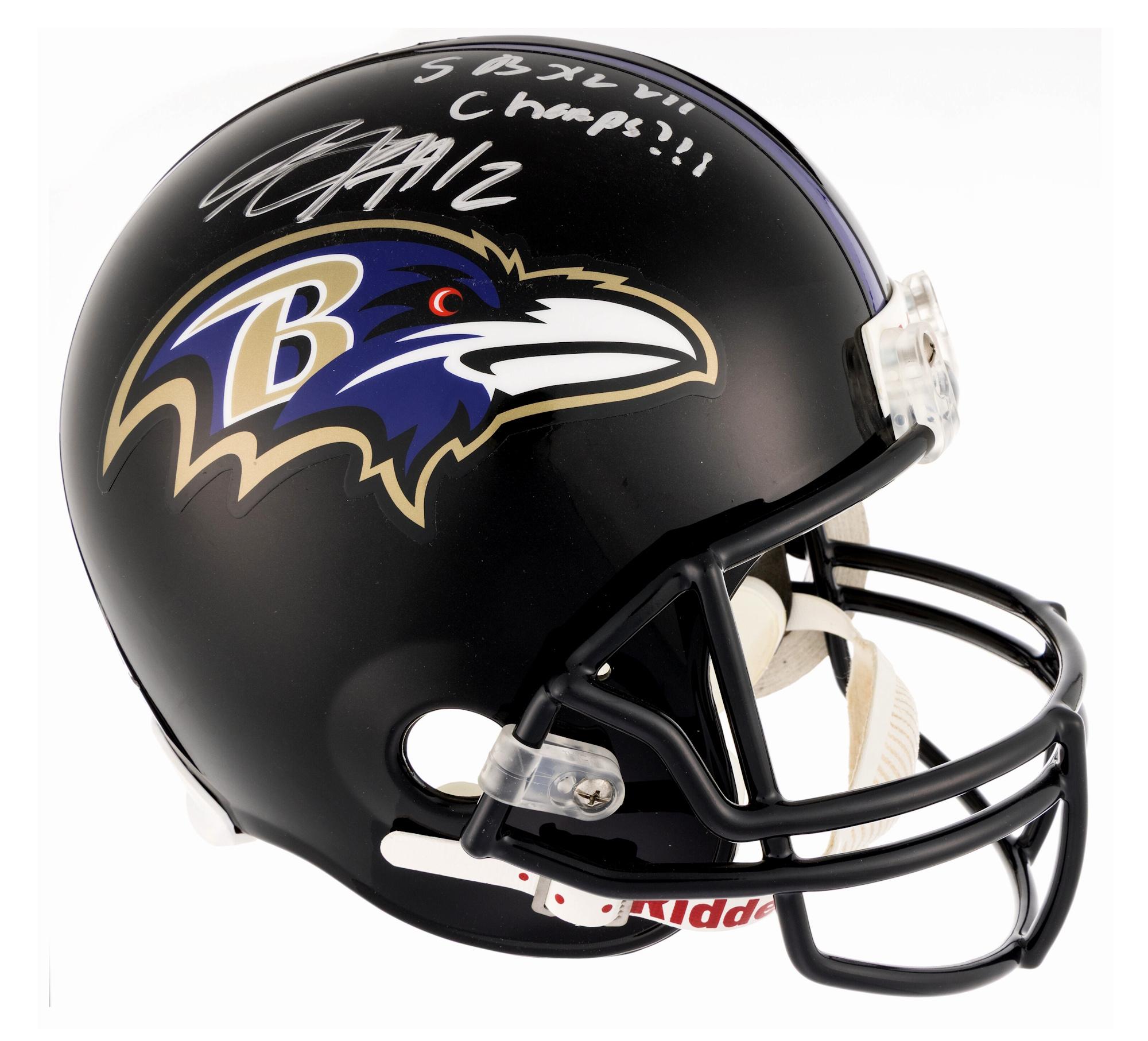 Jacoby Jones Signed Raven Full-Size Speed Helmet Inscribed "Super Bowl XLVII Champs" (JSA) at PristineAuction.com Jacoby Jones Signed Raven Full-Size Speed Helmet Inscribed "Super Bowl XLVII Champs" (JSA) at PristineAuction.com