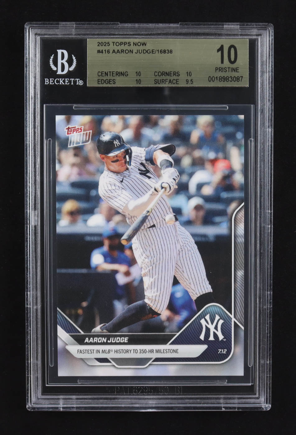 Aaron Judge 2025 Topps Now #416 /16838 (BGS 10) at PristineAuction.com Aaron Judge 2025 Topps Now #416 /16838 (BGS 10) at PristineAuction.com