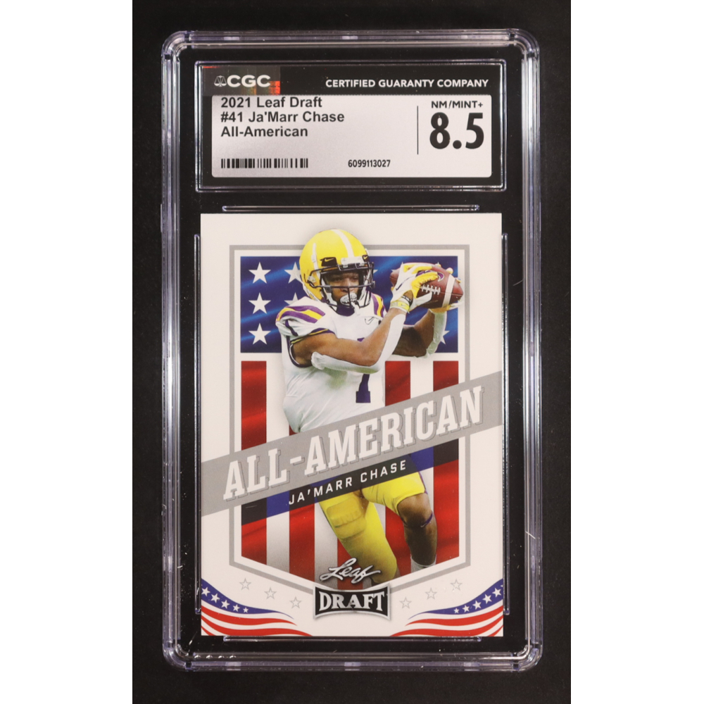 Ja'Marr Chase 2021 Leaf Draft #41 AA RC (CGC 8.5) at PristineAuction.com