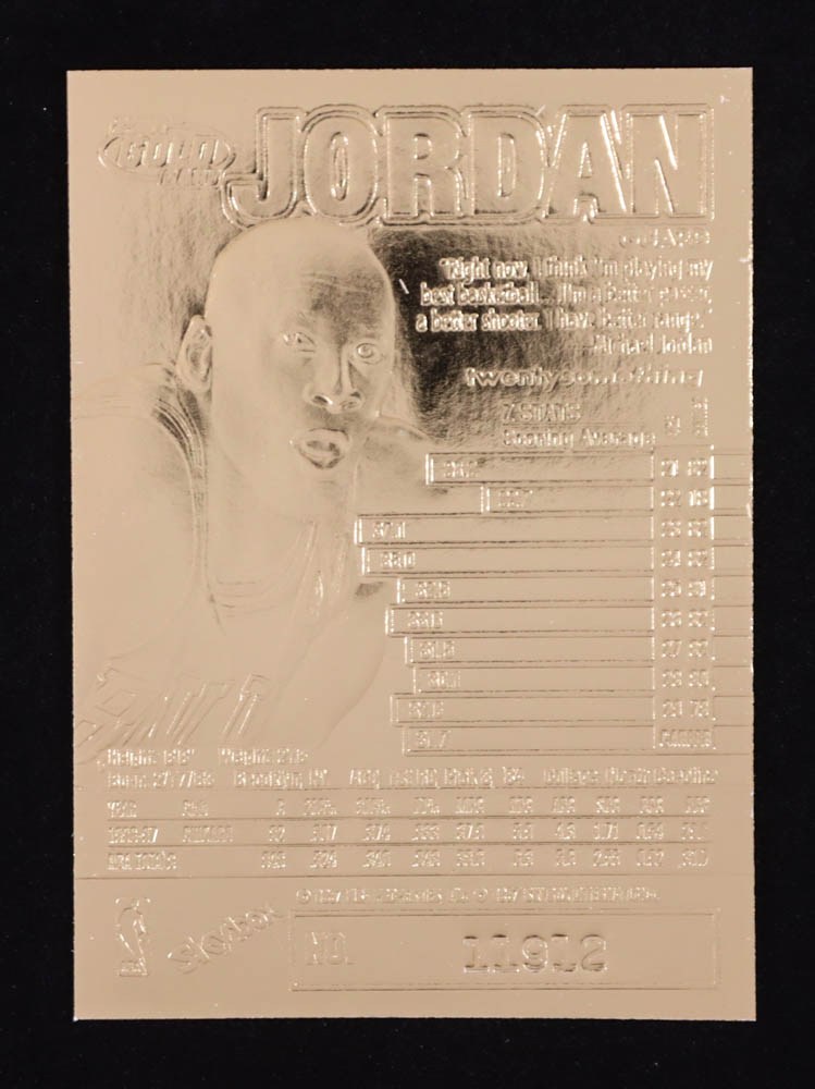 Michael Jordan 1997 Skybox Z-Force 23Kt Gold Card #NNO at PristineAuction.com Michael Jordan 1997 Skybox Z-Force 23Kt Gold Card #NNO at PristineAuction.com