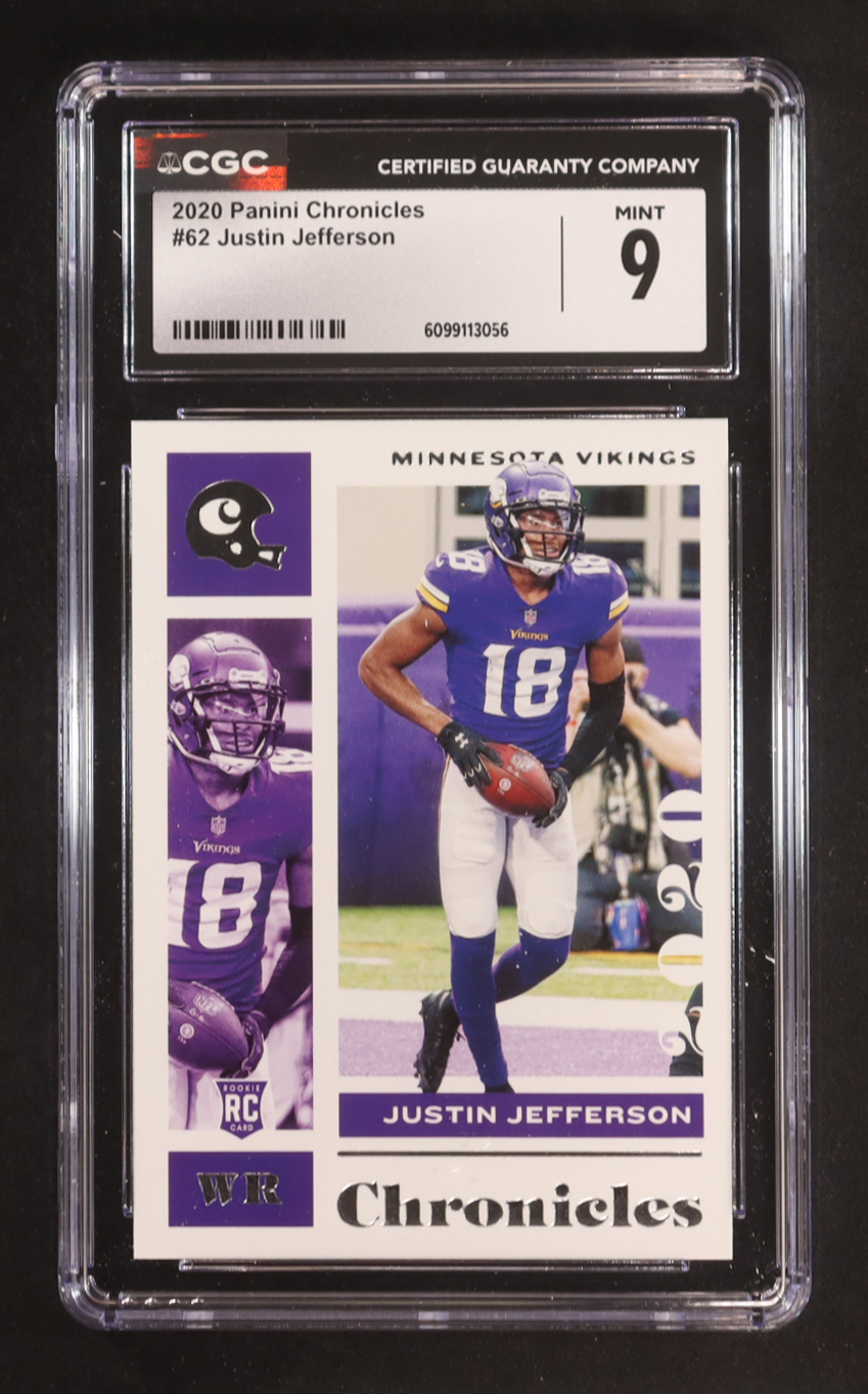 Justin Jefferson 2020 Panini Chronicles #62 RC (CGC 9) at PristineAuction.com Justin Jefferson 2020 Panini Chronicles #62 RC (CGC 9) at PristineAuction.com