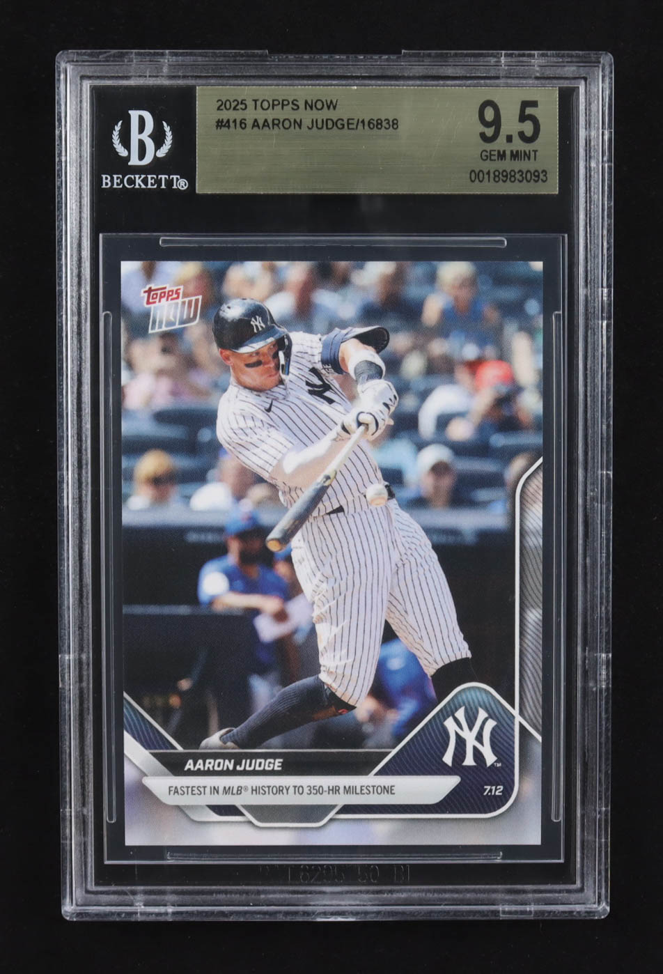 Aaron Judge 2025 Topps Now #416 /16838 (BGS 9.5) at PristineAuction.com Aaron Judge 2025 Topps Now #416 /16838 (BGS 9.5) at PristineAuction.com