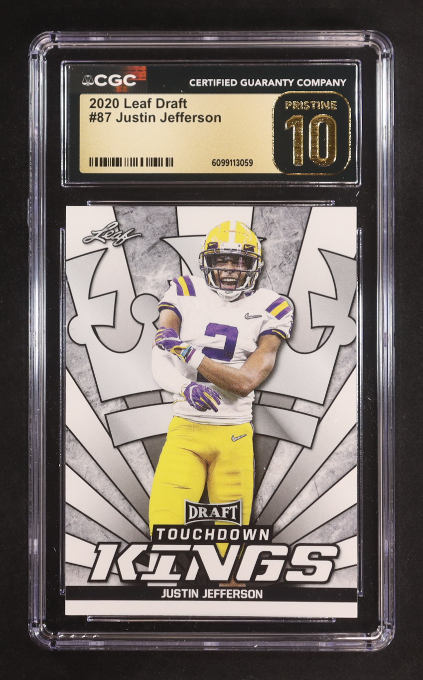 Justin Jefferson 2020 Leaf Draft #87 TK RC (CGC 10 | Pristine Black Label) at PristineAuction.com Justin Jefferson 2020 Leaf Draft #87 TK RC (CGC 10 | Pristine Black Label) at PristineAuction.com