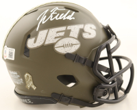 Justin Fields Signed Jets Salute To Service Alternate Speed Mini Helmet (Beckett) at PristineAuction.com