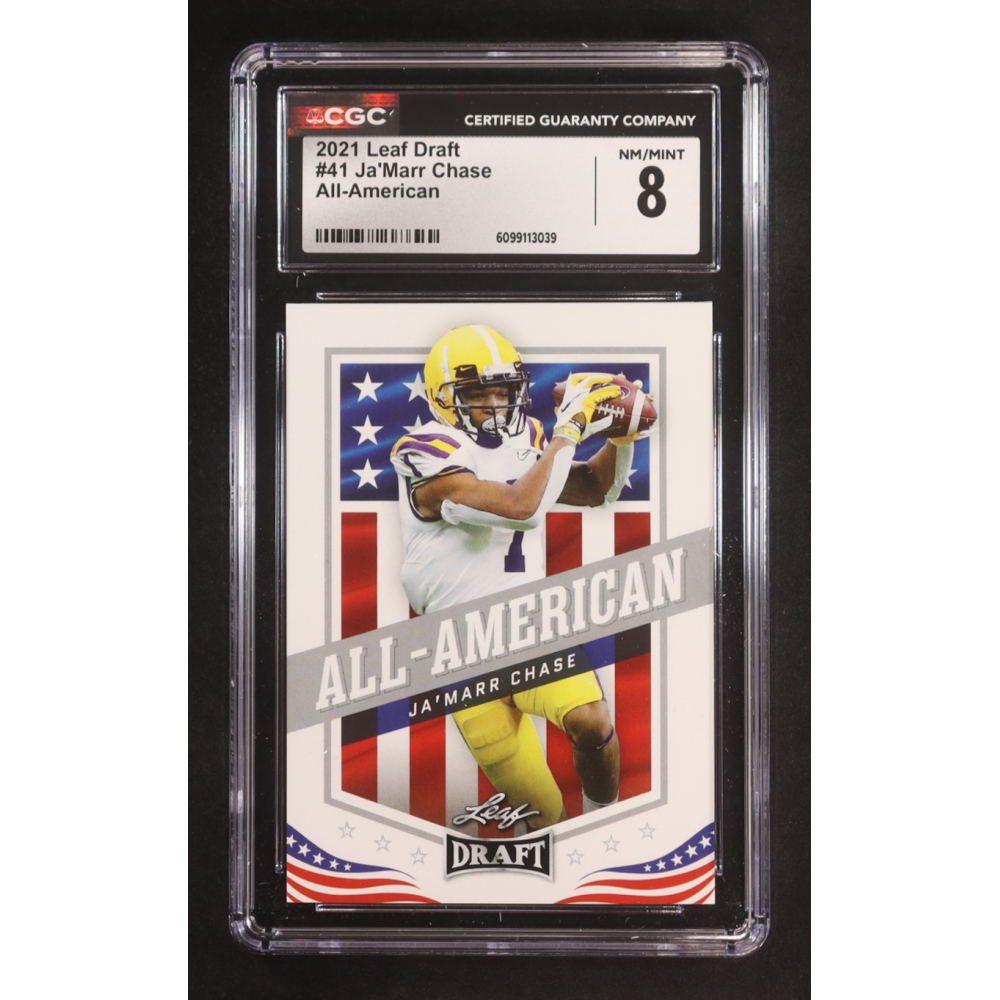 Ja'Marr Chase 2021 Leaf Draft #41 AA RC (CGC 8) at PristineAuction.com