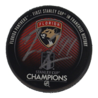 Ryan Lomberg Signed Panthers 2024 Stanley Cup Champions Commemorative Logo Hockey Puck (JSA) at PristineAuction.com