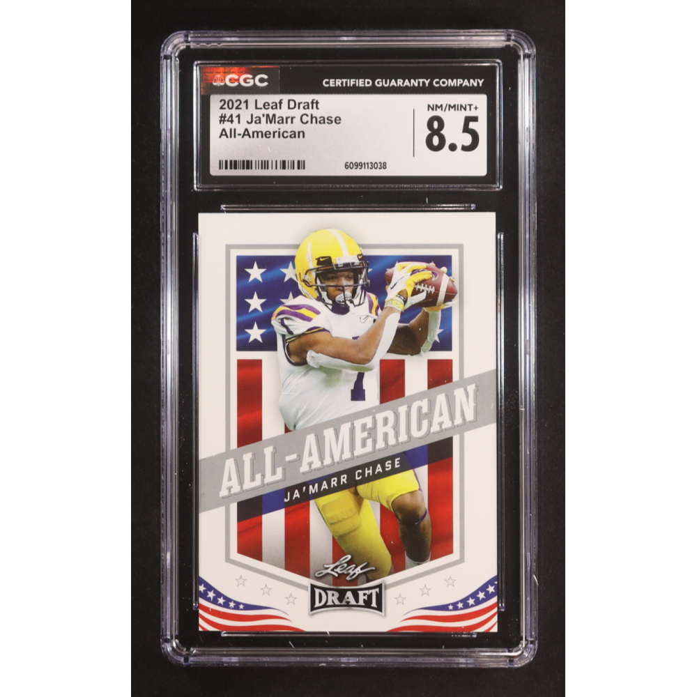 Ja'Marr Chase 2021 Leaf Draft #41 AA RC (CGC 8.5) at PristineAuction.com