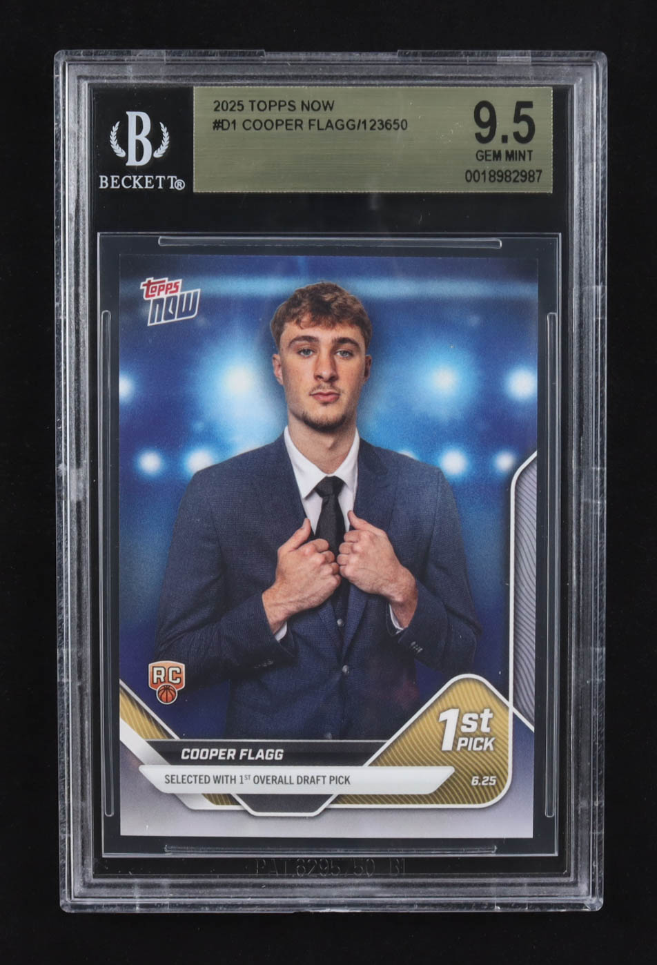 Cooper Flagg 2025 Topps Now #D1 /123650 RC (BGS 9.5) at PristineAuction.com Cooper Flagg 2025 Topps Now #D1 /123650 RC (BGS 9.5) at PristineAuction.com