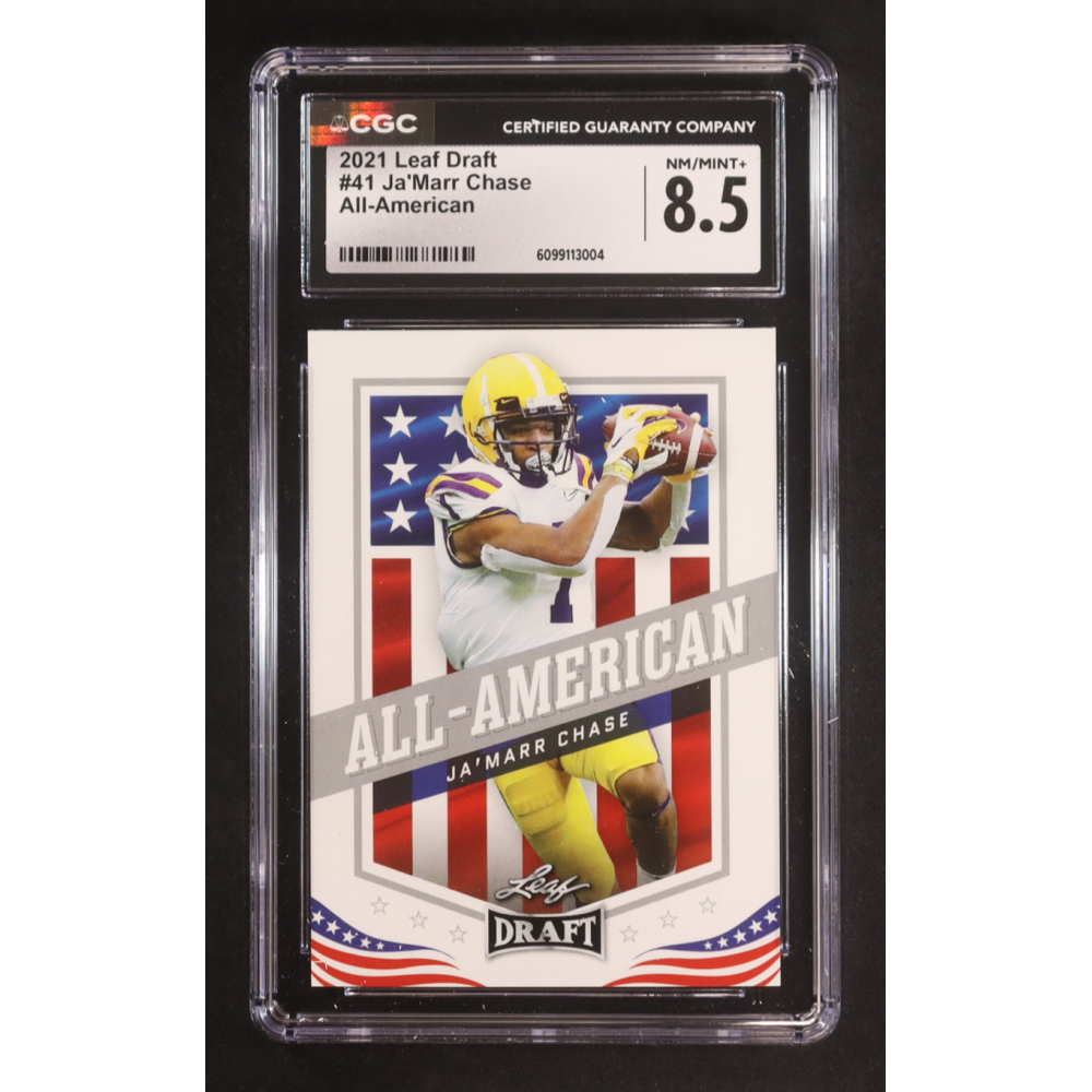 Ja'Marr Chase 2021 Leaf Draft #41 AA RC (CGC 8.5) at PristineAuction.com