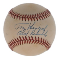 Tommy Henrich Signed OAL Baseball Inscribed "Old Reliable" (JSA) at PristineAuction.com