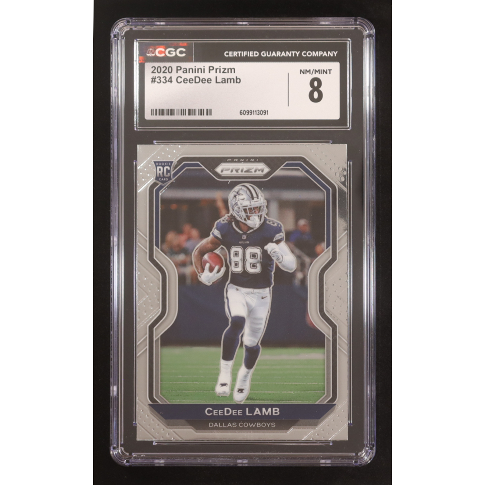 CeeDee Lamb 2020 Panini Prizm #334A RC (CGC 8) at PristineAuction.com