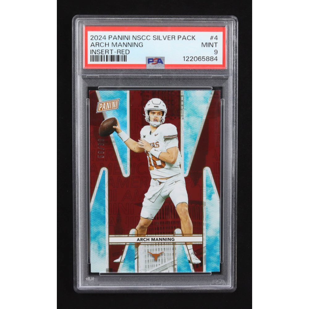 Arch Manning 2024 Panini NSCC Silver Pack Insert Red #RP-4 RC #58/99 (PSA 9) at PristineAuction.com