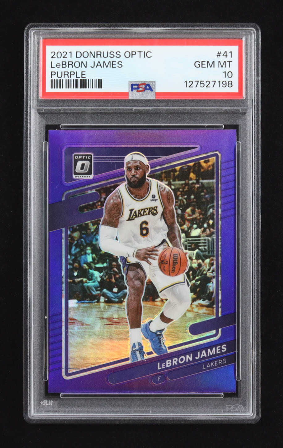 LeBron James 2021-22 Donruss Optic Purple #41 (PSA 10) at PristineAuction.com LeBron James 2021-22 Donruss Optic Purple #41 (PSA 10) at PristineAuction.com