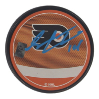 Sean Couturier Signed Flyers Logo Hockey Puck (Beckett) at PristineAuction.com