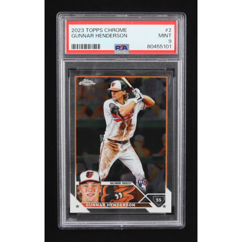 Gunnar Henderson 2023 Topps Chrome #2 RC (PSA 9) at PristineAuction.com