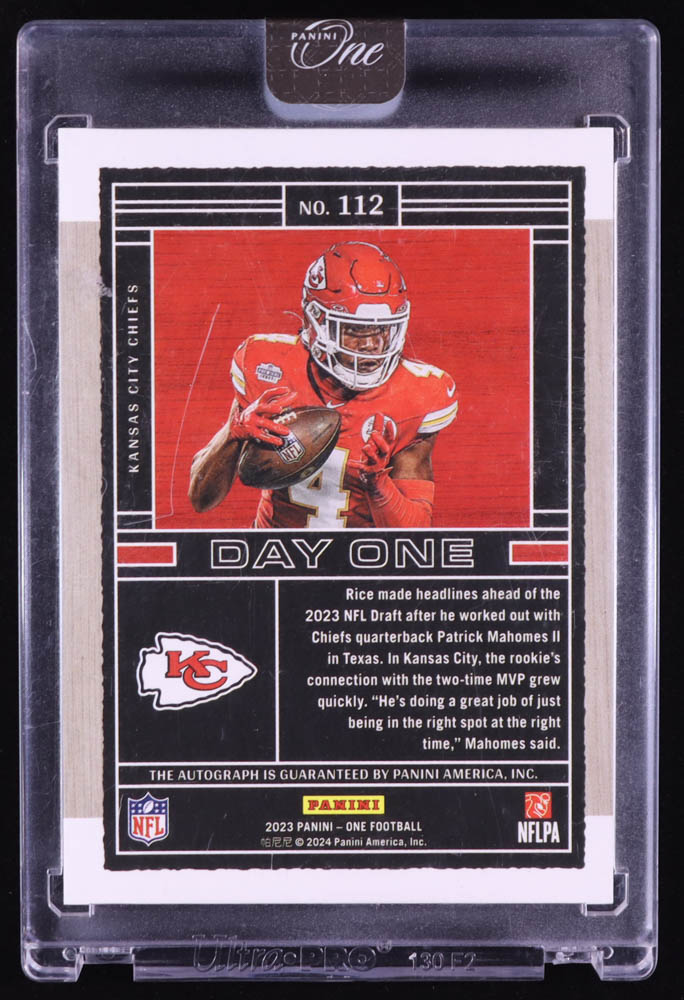 Rashee Rice 2023 Panini One #112 Autograph RC #33/99 at PristineAuction.com Rashee Rice 2023 Panini One #112 Autograph RC #33/99 at PristineAuction.com