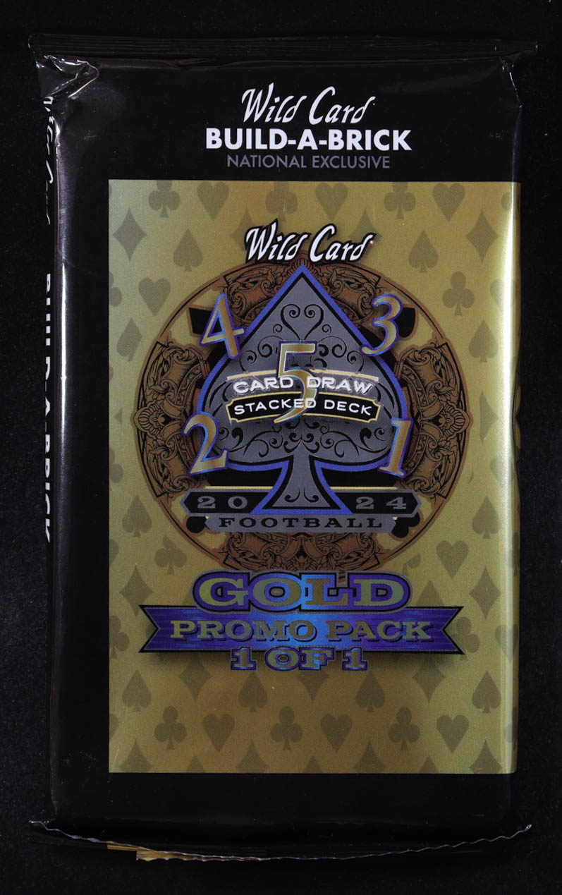 2024 Wild Card 5 Card Draw Stacked Deck Build A Brick National Exclusive Gold Promo Pack of (1) Card at PristineAuction.com 2024 Wild Card 5 Card Draw Stacked Deck Build A Brick National Exclusive Gold Promo Pack of (1) Card at PristineAuction.com