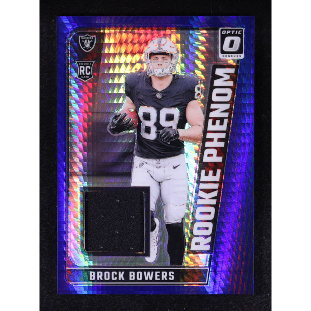 Brock Bowers 2024 Donruss Optic Rookie Phenoms Blue Hyper #9 RC at PristineAuction.com