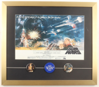 "Star Wars" Custom Framed Print Display with (3) Original Star Wars Pins at PristineAuction.com