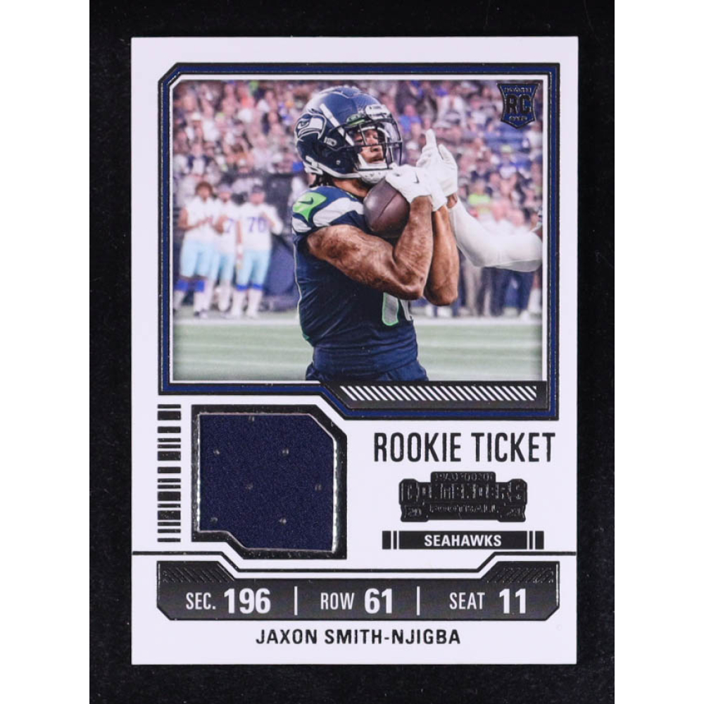 Jaxon Smith-Njigba 2023 Panini Contenders Rookie Ticket Swatches #17 RC at PristineAuction.com