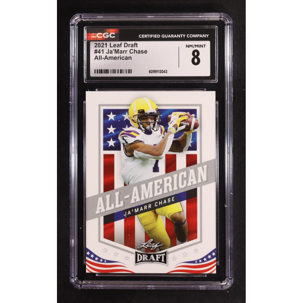 Ja'Marr Chase 2021 Leaf Draft #41 AA RC (CGC 8) at PristineAuction.com