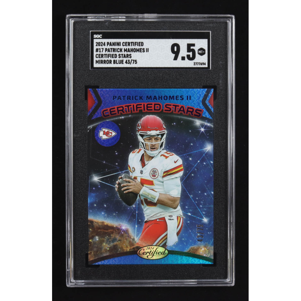 Patrick Mahomes II 2024 Panini Certified Mirror Blue Stars #17 #43/75 (SGC 9.5) at PristineAuction.com