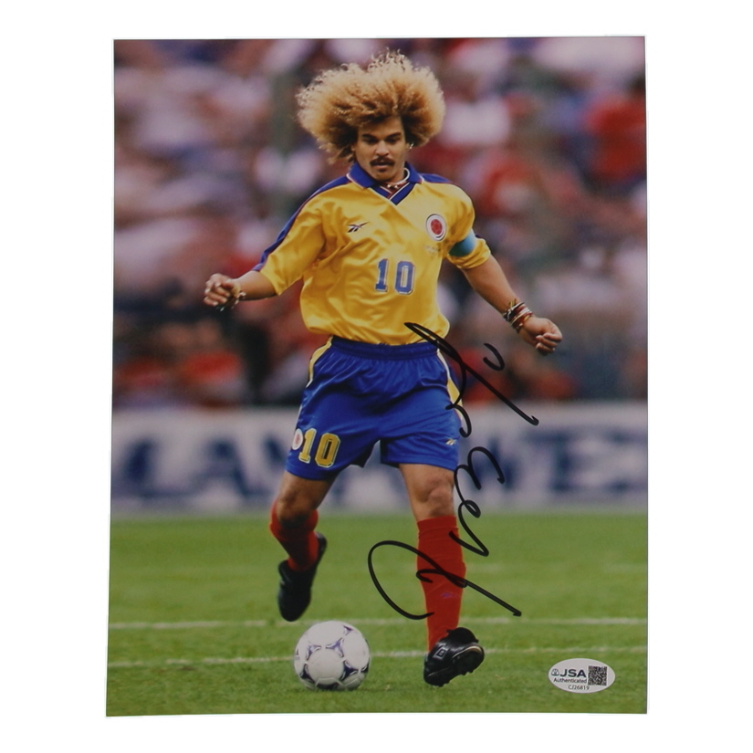 Carlos Valderrama Signed Team Colombia 8x10 Photo (JSA) at PristineAuction.com Carlos Valderrama Signed Team Colombia 8x10 Photo (JSA) at PristineAuction.com
