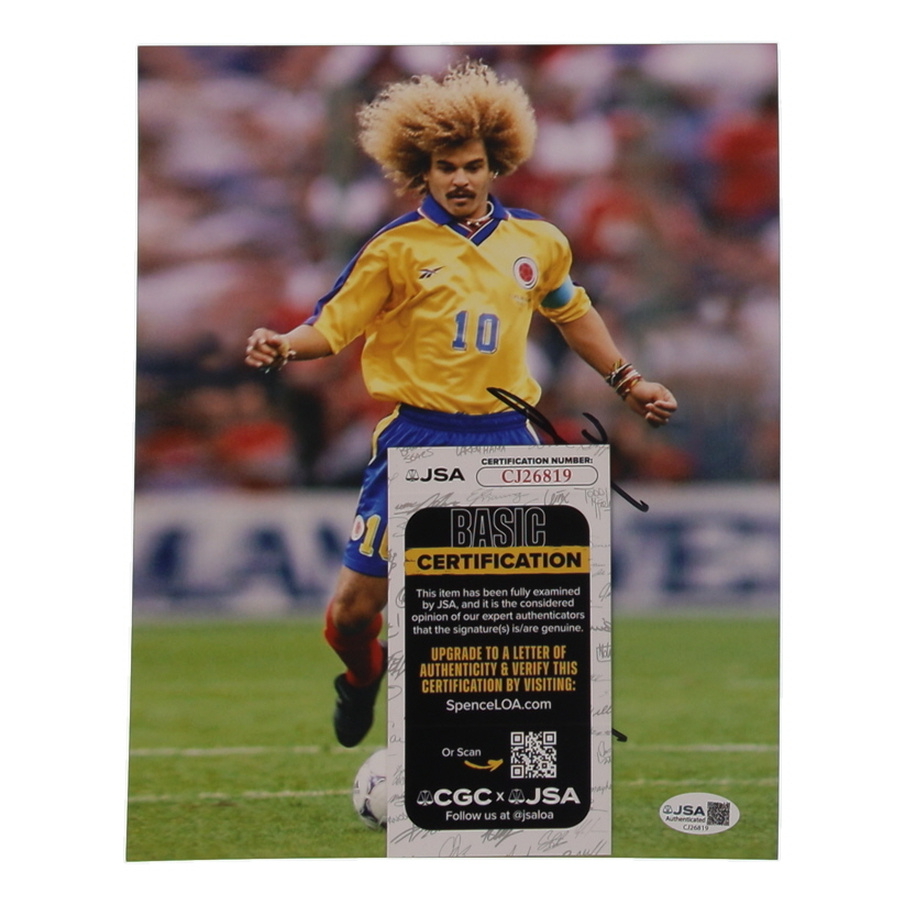 Carlos Valderrama Signed Team Colombia 8x10 Photo (JSA) at PristineAuction.com Carlos Valderrama Signed Team Colombia 8x10 Photo (JSA) at PristineAuction.com