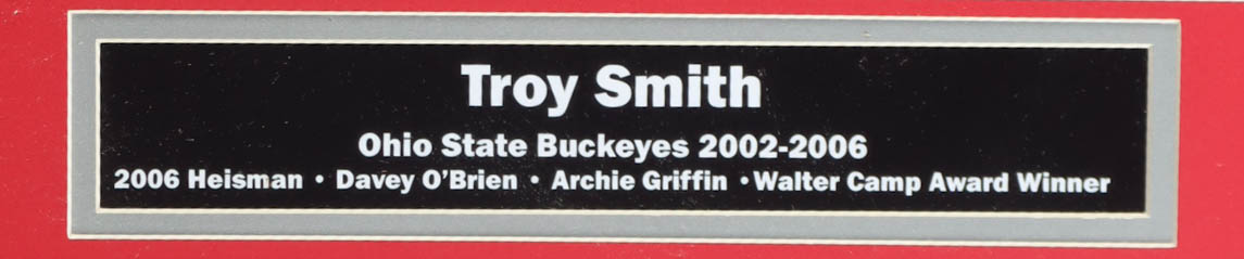 Troy Smith Signed Ohio State Buckeyes Custom Framed Photo Display Inscribed "HT 06" (Sports Collectibles) at PristineAuction.com Troy Smith Signed Ohio State Buckeyes Custom Framed Photo Display Inscribed "HT 06" (Sports Collectibles) at PristineAuction.com