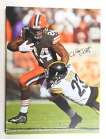 Nick Chubb Signed Browns Canvas Print (Beckett) at PristineAuction.com
