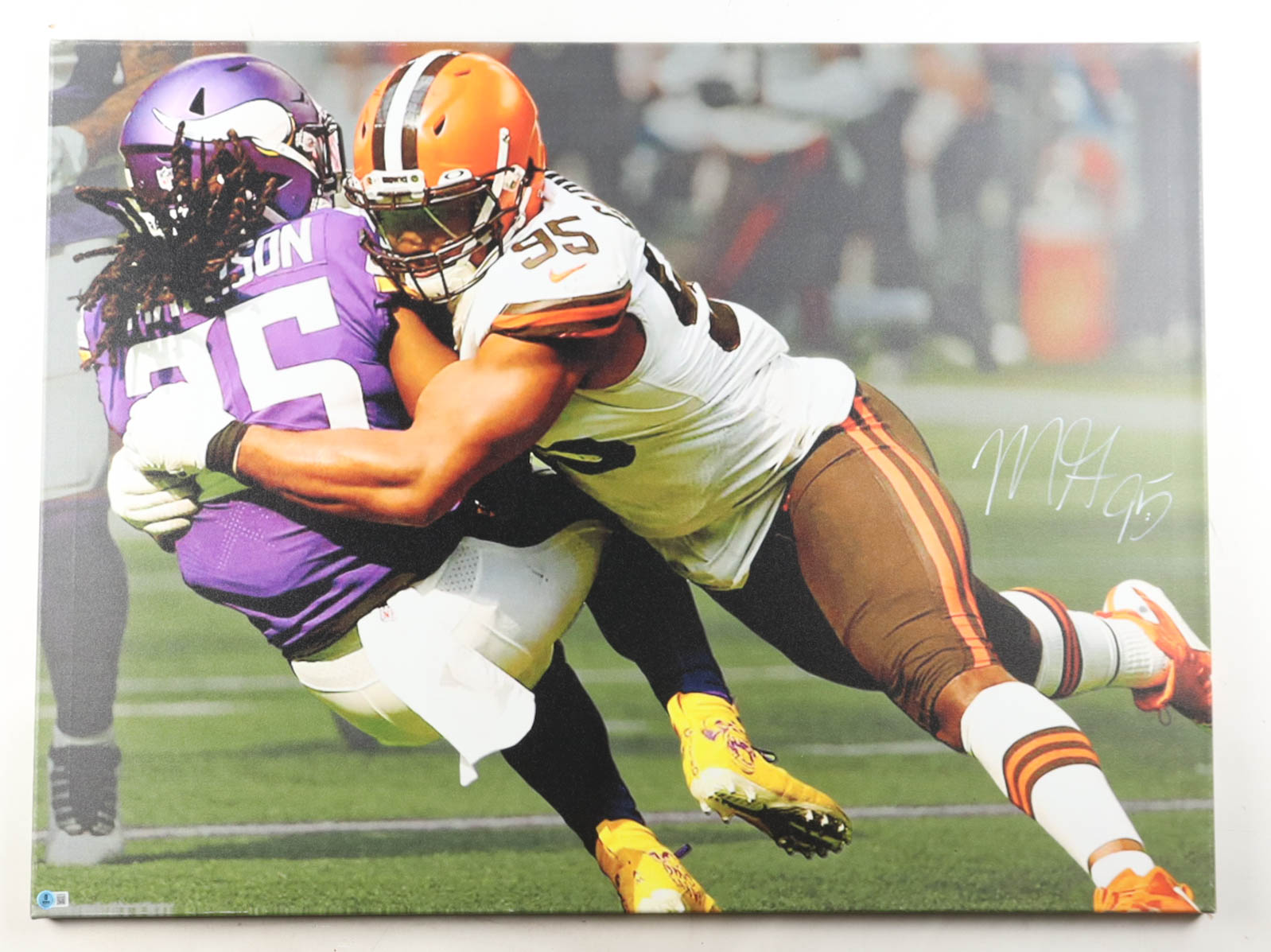 Myles Garrett Signed Browns Canvas Print (Beckett) at PristineAuction.com Myles Garrett Signed Browns Canvas Print (Beckett) at PristineAuction.com