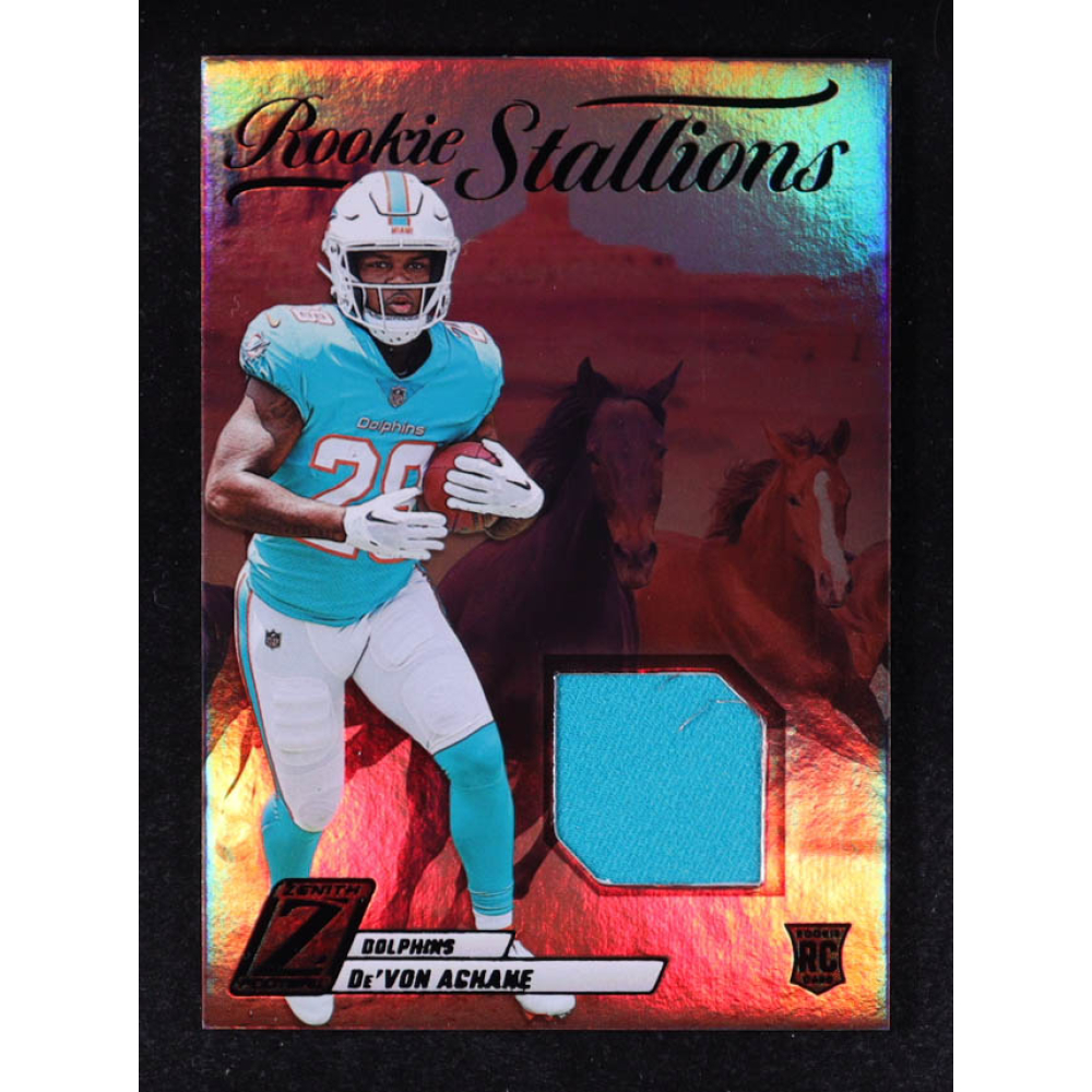 De'Von Achane 2023 Zenith Rookie Stallions Jerseys #10 RC at PristineAuction.com