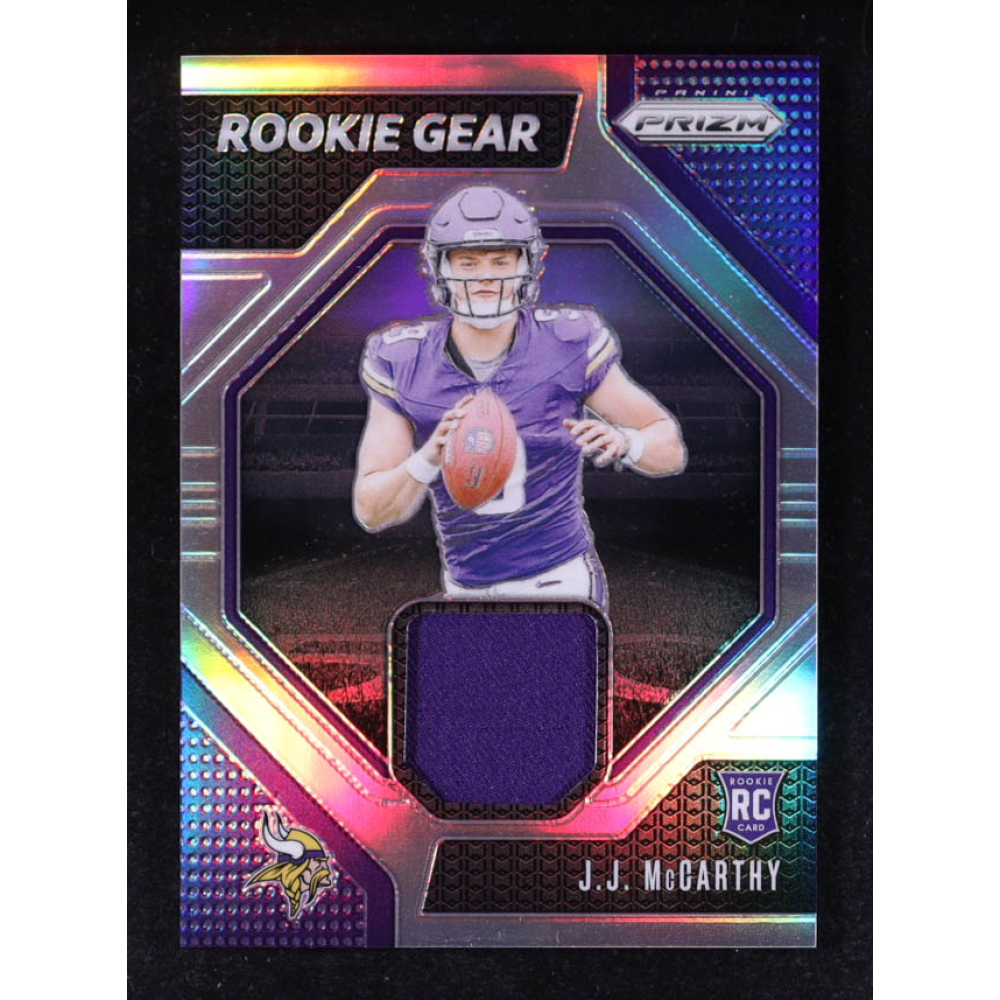 JJ McCarthy 2024 Panini Prizm Rookie Gear #8 RC at PristineAuction.com