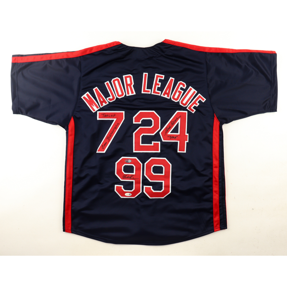 Charlie Sheen, Tom Berenger & Corbin Bernsen Signed "Major League" Jersey Inscribed "Taylor" & "Dorn" (JSA) at PristineAuction.com