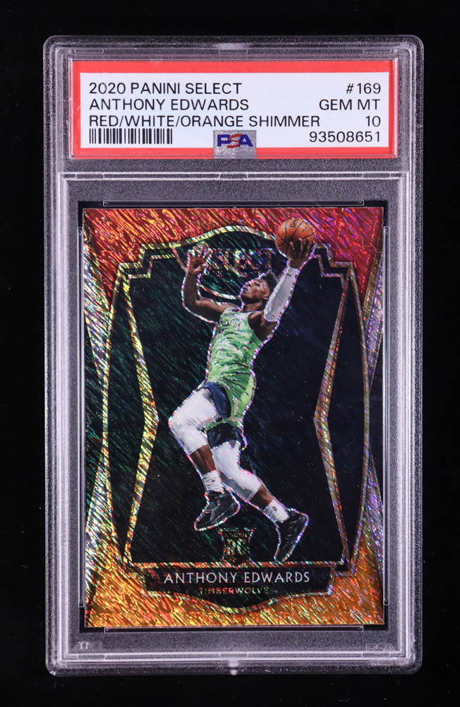 Anthony Edwards 2020 Panini Select Red, White & Orange Shimmer #169 RC (PSA 10) at PristineAuction.com Anthony Edwards 2020 Panini Select Red, White & Orange Shimmer #169 RC (PSA 10) at PristineAuction.com