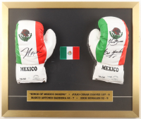 Julio Cesar Chavez, Marco Antonio Barrera & Erik Morales Signed Custom Framed Set of (2) Mexico Professional Boxing Gloves (JSA) at PristineAuction.com