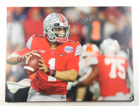 Justin Fields Signed Ohio State Buckeyes Print on Canvas (Beckett) at PristineAuction.com