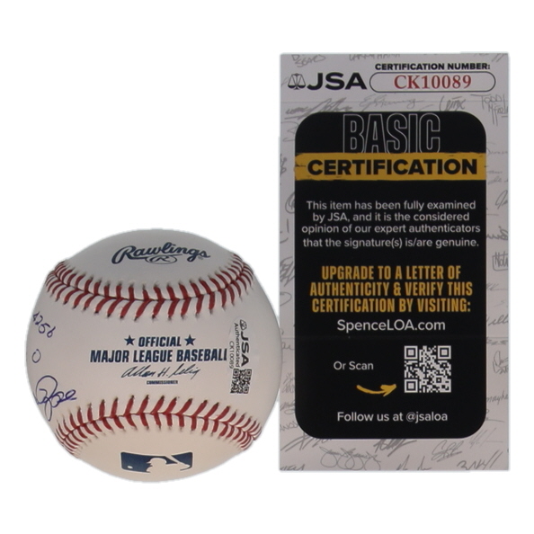 Pete Rose Signed OML Baseball Inscribed "Hits 4256, Steroids 0" (JSA) at PristineAuction.com Pete Rose Signed OML Baseball Inscribed "Hits 4256, Steroids 0" (JSA) at PristineAuction.com