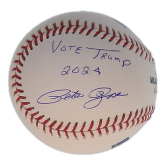 Pete Rose Signed OML Baseball Inscribed "Vote Trump 2024" (JSA) at PristineAuction.com Pete Rose Signed OML Baseball Inscribed "Vote Trump 2024" (JSA) at PristineAuction.com