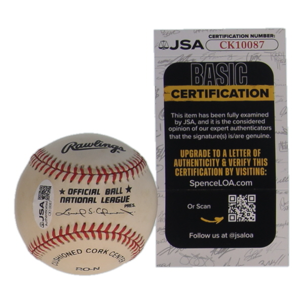 Frank "Hondo" Howard Signed ONL Baseball Inscribed "1960 N.L. R.O.Y." (JSA) at PristineAuction.com Frank "Hondo" Howard Signed ONL Baseball Inscribed "1960 N.L. R.O.Y." (JSA) at PristineAuction.com