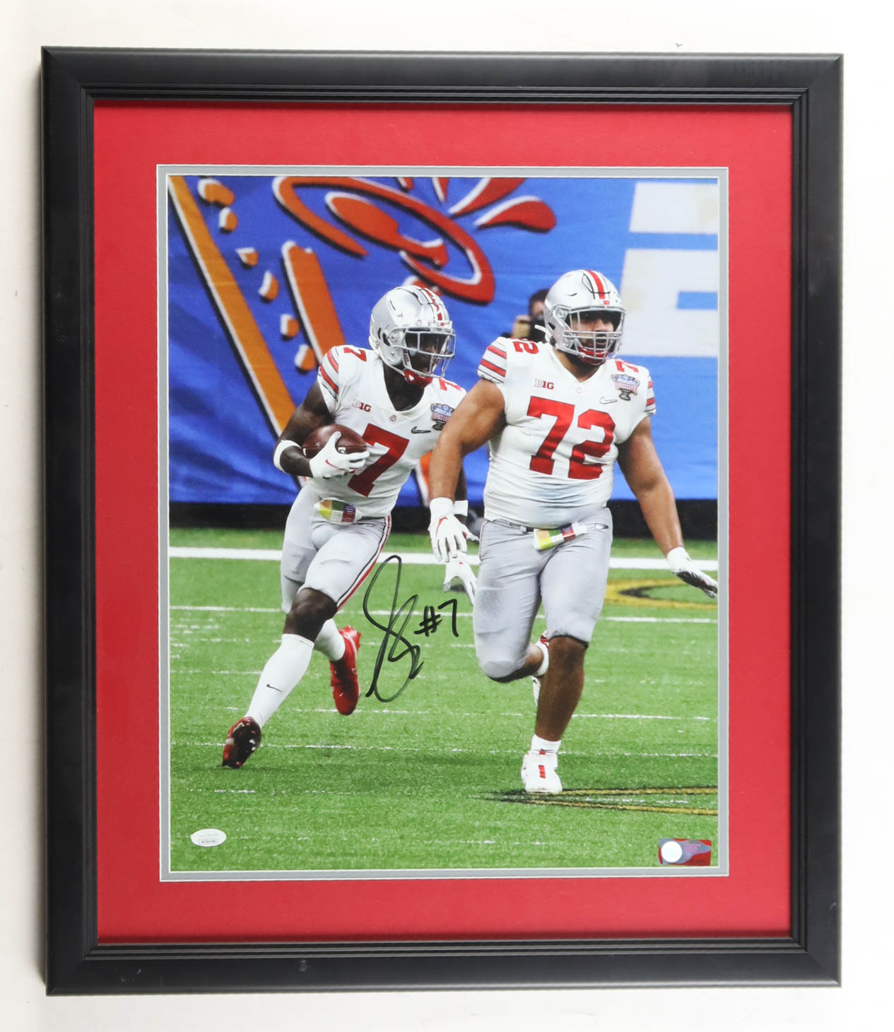 Sevyn Banks Signed Ohio State Buckeyes Custom Framed Photo Display (JSA) at PristineAuction.com Sevyn Banks Signed Ohio State Buckeyes Custom Framed Photo Display (JSA) at PristineAuction.com