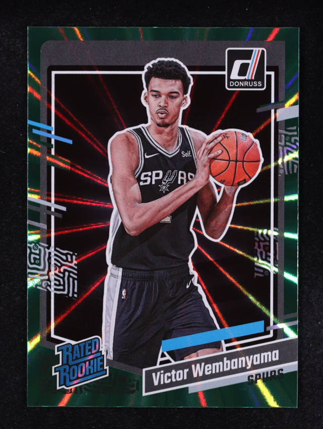 Victor Wembanyama 2023 Panini Donruss Green Laser #220 RC at PristineAuction.com Victor Wembanyama 2023 Panini Donruss Green Laser #220 RC at PristineAuction.com