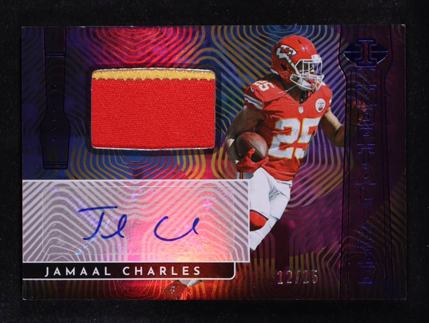 Jamaal Charles 2022 Panini Illusions Immortalized Jersey Autographs Blue #IJA-JC #12/15 at PristineAuction.com Jamaal Charles 2022 Panini Illusions Immortalized Jersey Autographs Blue #IJA-JC #12/15 at PristineAuction.com