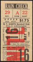 1949 New York Giants Game Ticket At The Polo Grounds at PristineAuction.com