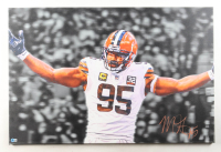 Myles Garrett Signed Browns Canvas Print (Beckett) at PristineAuction.com