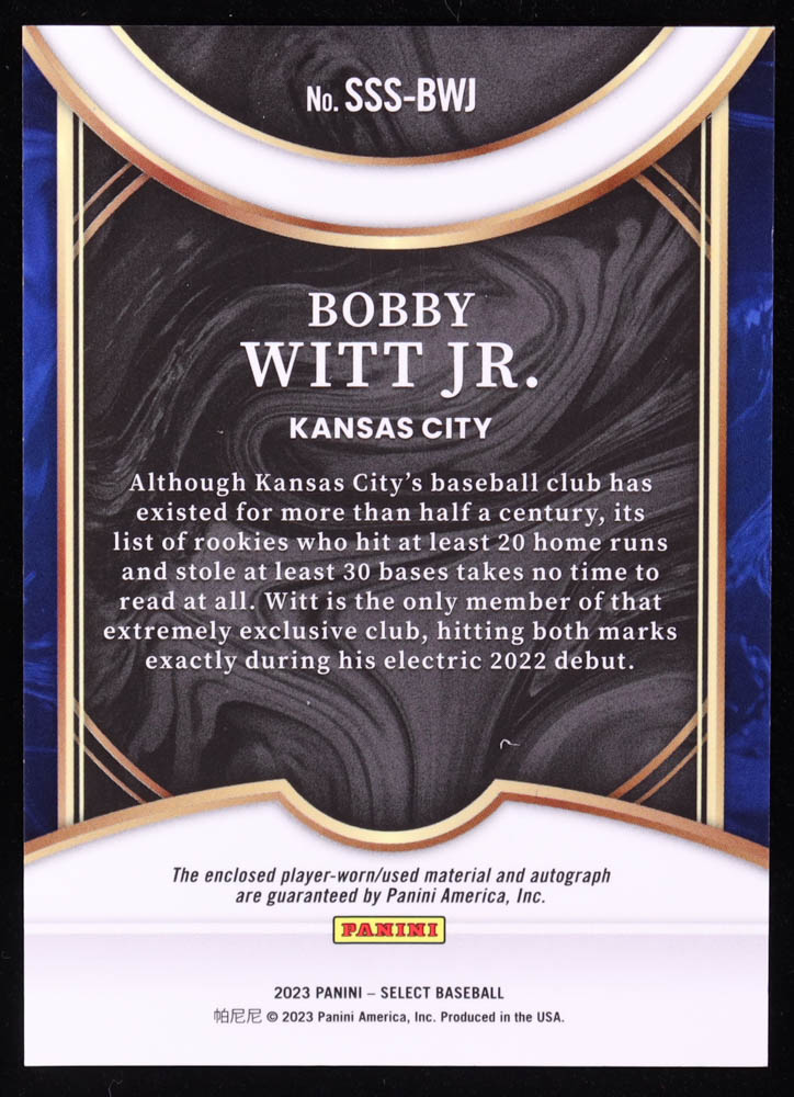 Bobby Witt Jr. 2023 Select Select Swatches Signatures #17 at PristineAuction.com Bobby Witt Jr. 2023 Select Select Swatches Signatures #17 at PristineAuction.com