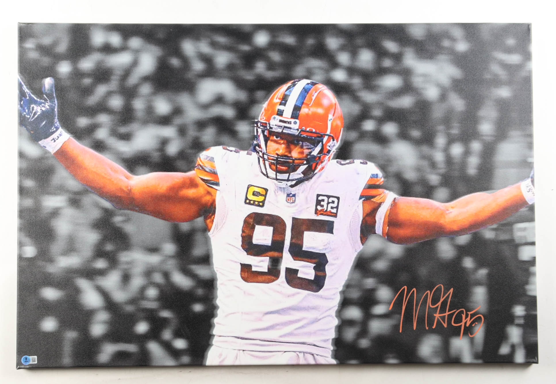 Myles Garrett Signed Browns Canvas Print (Beckett) at PristineAuction.com Myles Garrett Signed Browns Canvas Print (Beckett) at PristineAuction.com