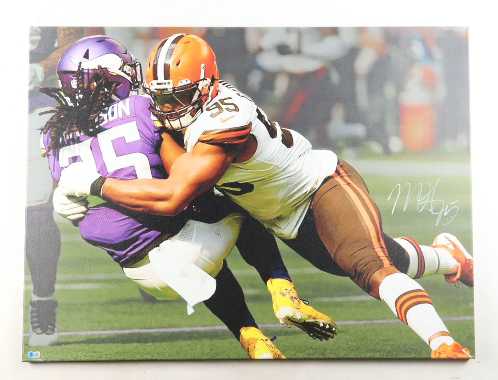 Myles Garrett Signed Browns Canvas Print (Beckett) at PristineAuction.com Myles Garrett Signed Browns Canvas Print (Beckett) at PristineAuction.com