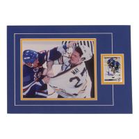 Brad May Signed 12x17 Custom Matted Sports Card Display with Photo (JSA) at PristineAuction.com