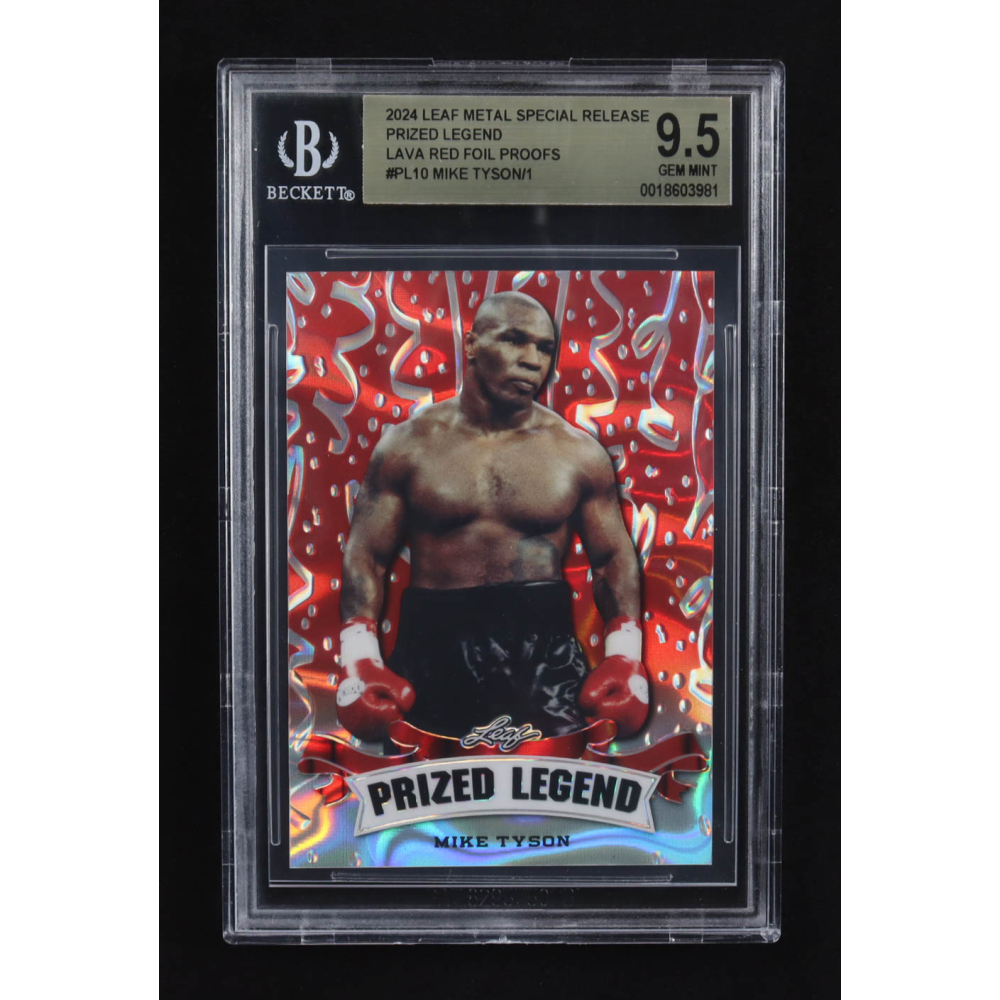 Mike Tyson 2024 Leaf Metal Special Release Prized Legend Lava Red Foil Proofs #PL10 (BGS 9.5) at PristineAuction.com